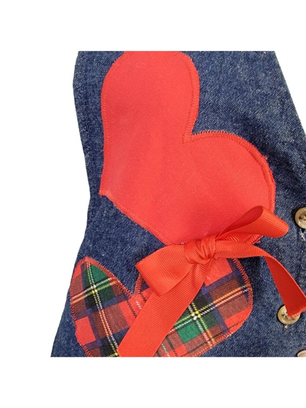 Vintage 90s Denim Maxi Dress Women Medium Scottie Dog Embroidered Teacher 8 10 M - Picture 10 of 15